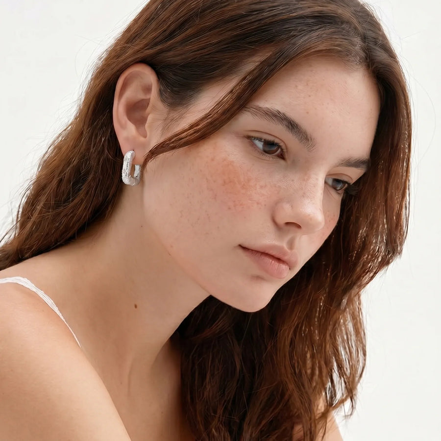 Textured Hoop Earrings