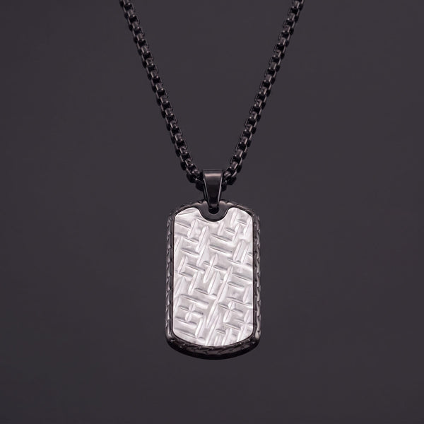 Textured Dog Tag, men's pendant necklace by MythologyTitans – view 1