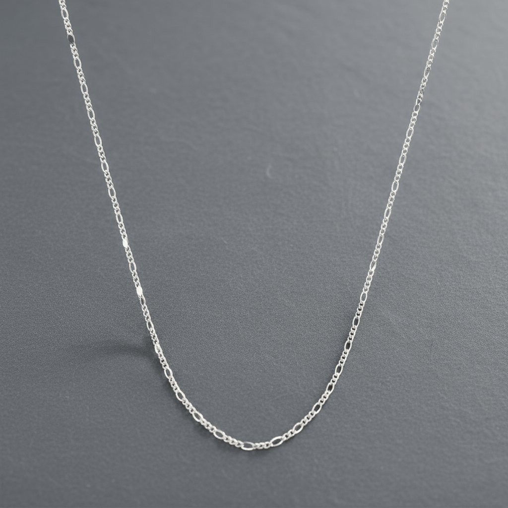 VALTARIS Thin Sterling Silver Figaro Necklace – 2mm