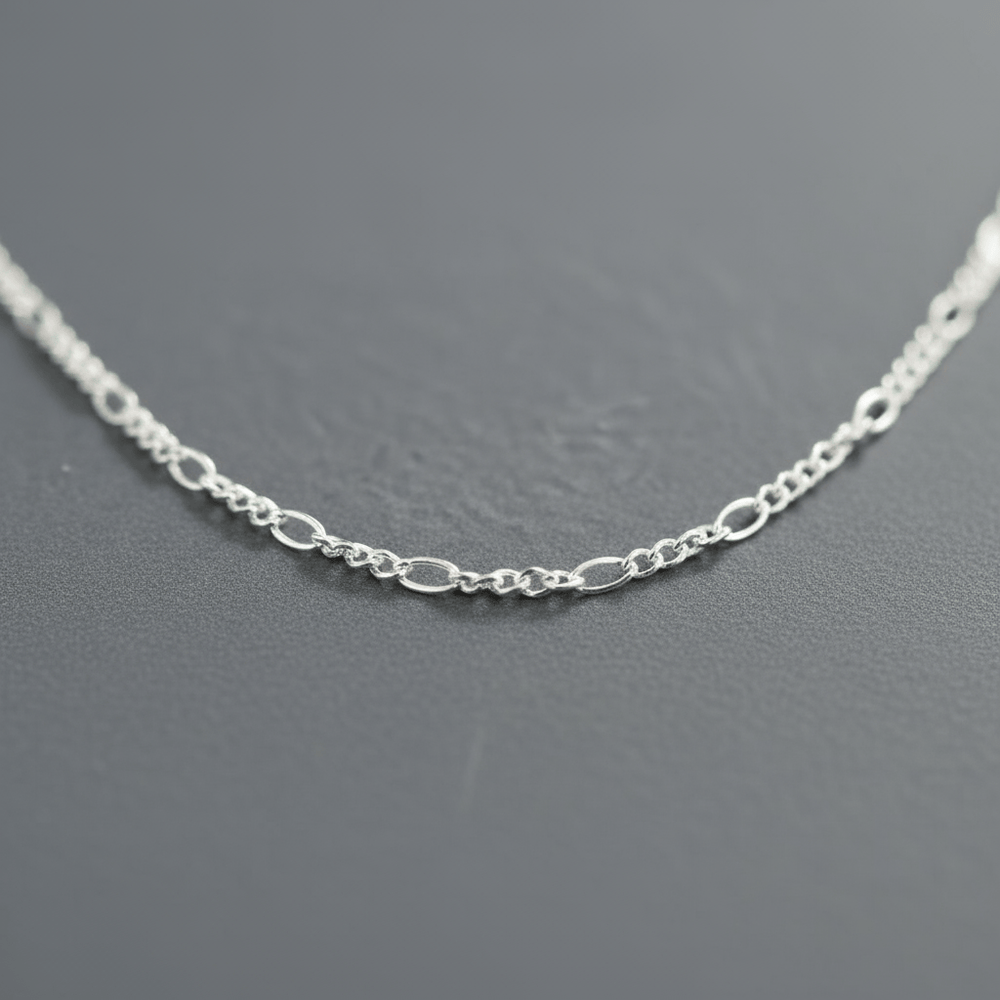 VALTARIS Thin Sterling Silver Figaro Necklace – 2mm