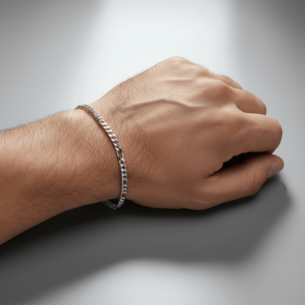 VALTARIS Bracciale Figaro sottile in argento sterling – 1,5mm