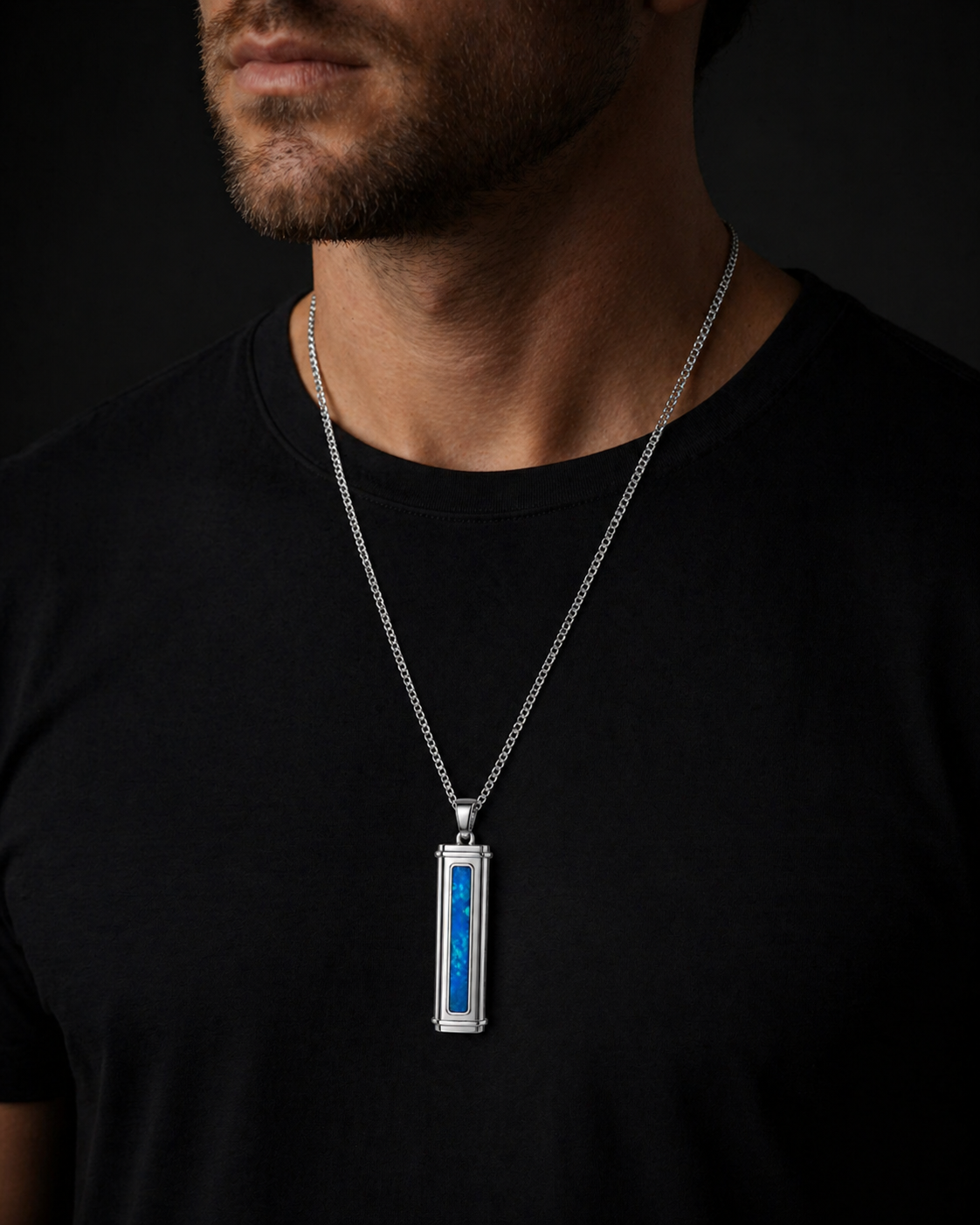 Tidal Column necklace worn