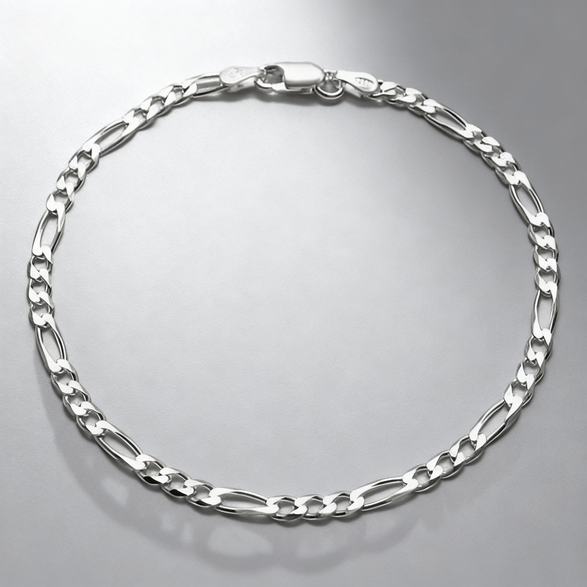 VALTARIS Thin Sterling Silver Figaro Bracelet  – 3mm