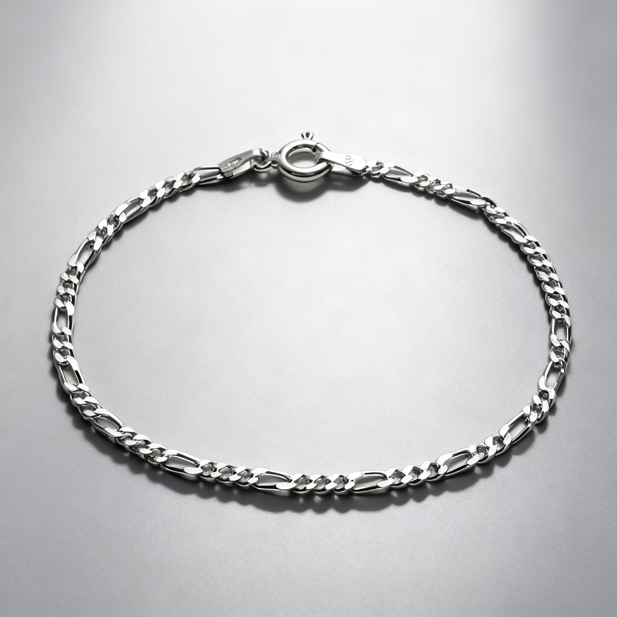 VALTARIS Thin Sterling Silver Figaro Bracelet  – 1.5mm