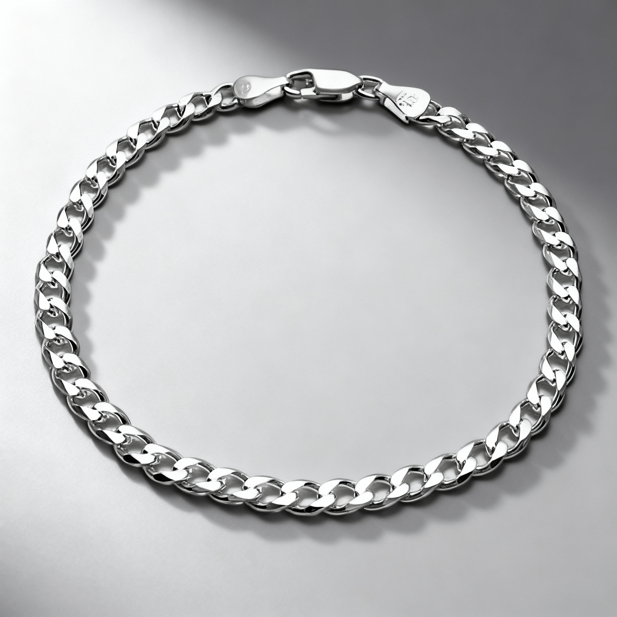 VORION Sterling Silver Light Cuban Bracelet - 4mm