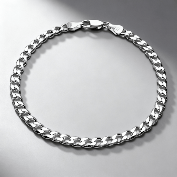 VORION Sterling Silber Leichtes Cuban Armband - 4mm