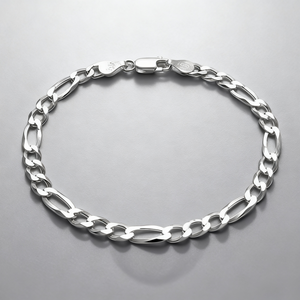 VALTARIS Thin Sterling Silver Figaro Bracelet  – 4mm