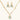 Gold-plated jewelry set with white enamel square pendants and emerald CZ stones on cream background.