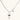 Eco-brass crown pendant necklace with red enamel details and dangling zirconia stone on chunky adjustable chain