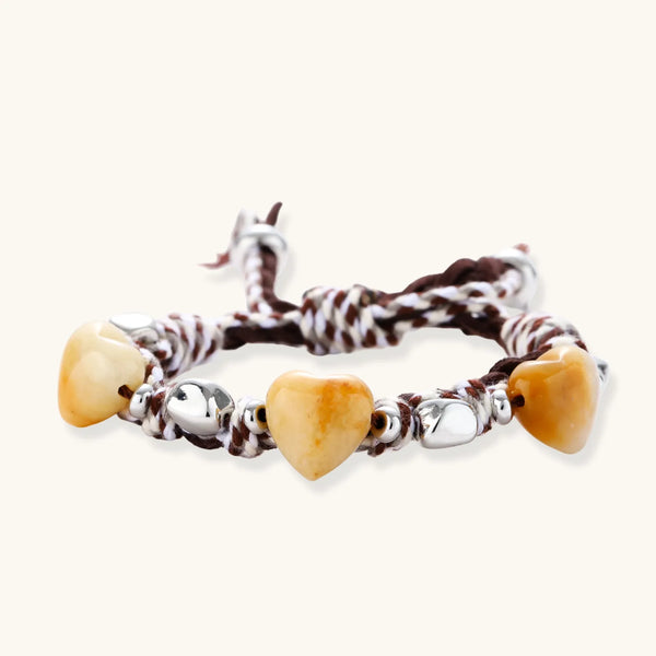 Amber Heart Cord Bracelet