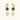 Gold-plated bird stud earrings with iridescent abalone shell medallions and champagne crystal drops on cream background