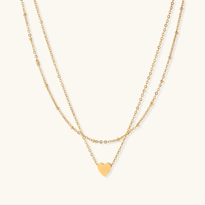 Collier Cœur Superposé
