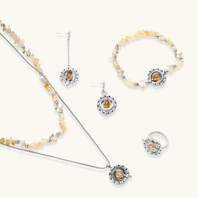 Kosmisches Citrin Schmuck Set