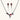 Gothic jewelry set with red resin cross pendants wrapped in dark metal chains on cream background.