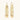 Cylindrical bar earrings featuring speckled natural resin center with polished metal caps and lever-back closures