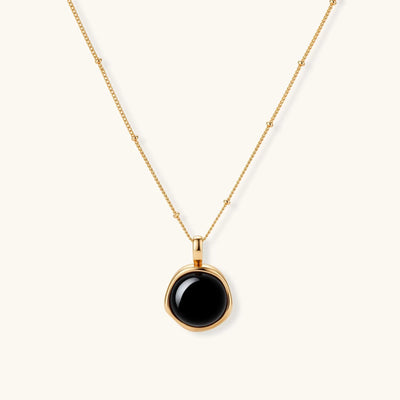 Midnight Agate Circle Necklace