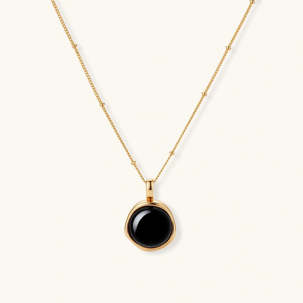 Midnight Agate Circle Necklace