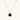 Circular black agate pendant on gold-plated sterling silver chain against cream background, showing modern minimalist design.