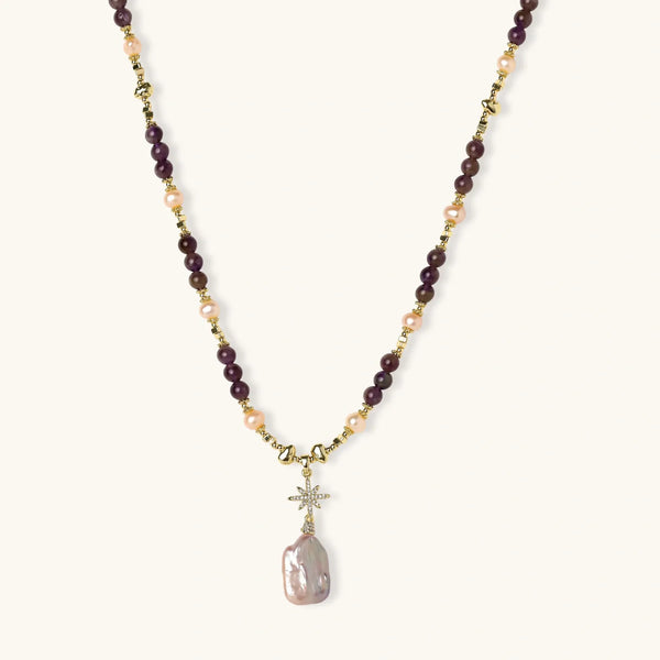 Celestial Amethyst Pearl Necklace