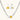 Silver curb-chain necklace and hoop drop earrings set with paired yellow and clear square zirconia stones.