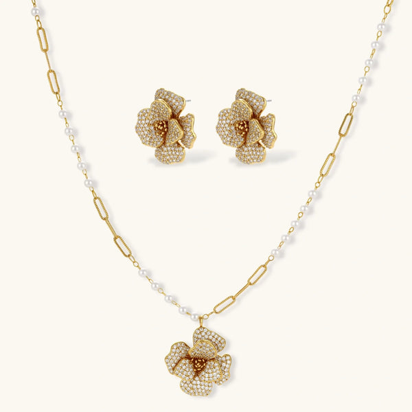 Golden Bloom Crystal Set