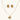14K gold-plated flower jewelry set with zirconia crystals, featuring dimensional petal necklace and matching earrings