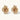 14K gold-plated flower jewelry set with zirconia crystals, featuring dimensional petal necklace and matching earrings