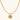 Gold-tone zodiac wheel pendant with 12 colorful cubic zirconia stones on a figaro chain, 18K gold plated stainless steel.