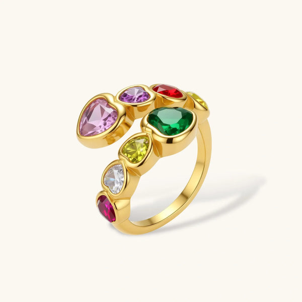 Rainbow Hearts Ring
