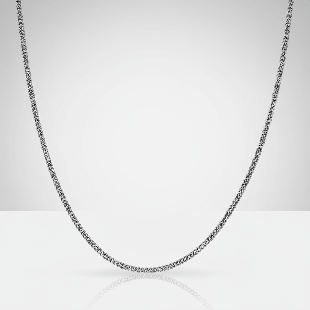 VORION Sterling Silver Light Cuban Necklace - 2mm