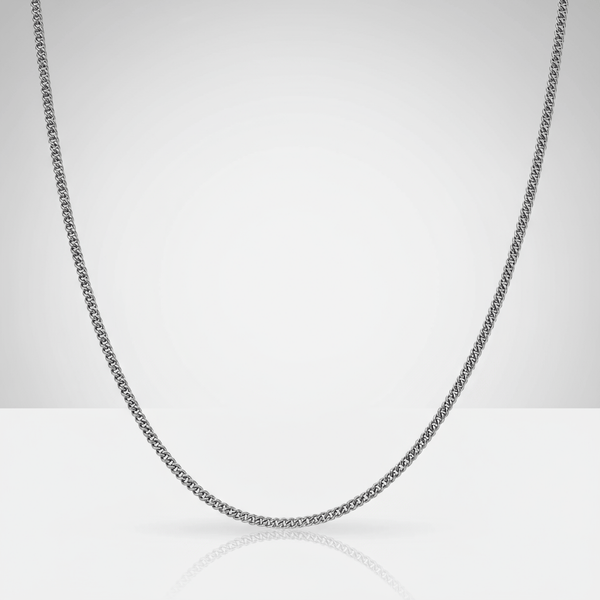 VORION Sterling Silber Leichte Cuban Halskette - 2mm