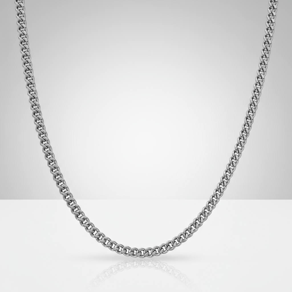VORION Sterling Silver Light Cuban Necklace - 3.5mm