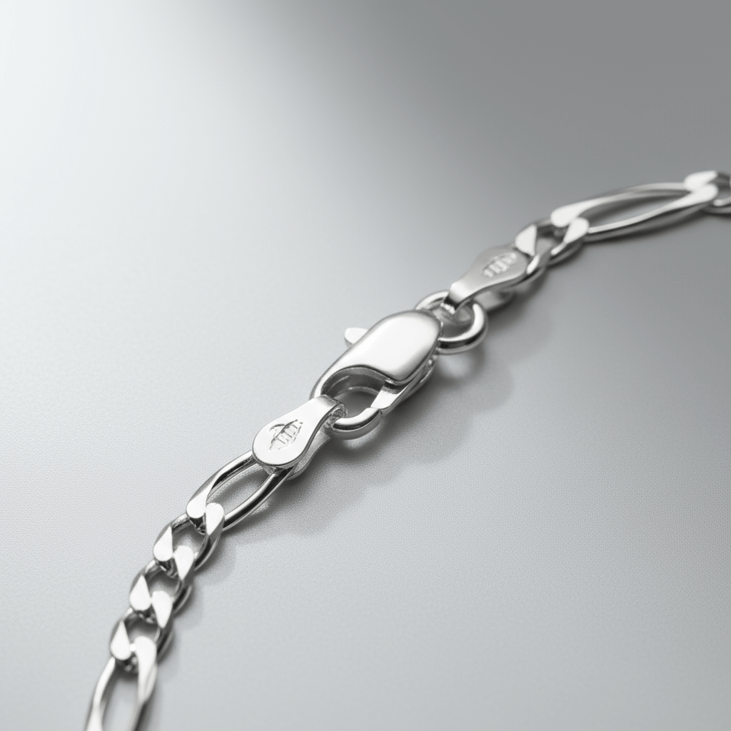 VALTARIS Thin Sterling Silver Figaro Bracelet  – 3mm