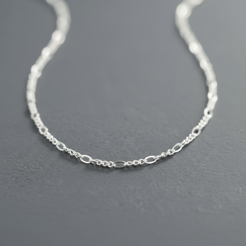 VALTARIS Thin Sterling Silver Figaro Necklace  – 2mm