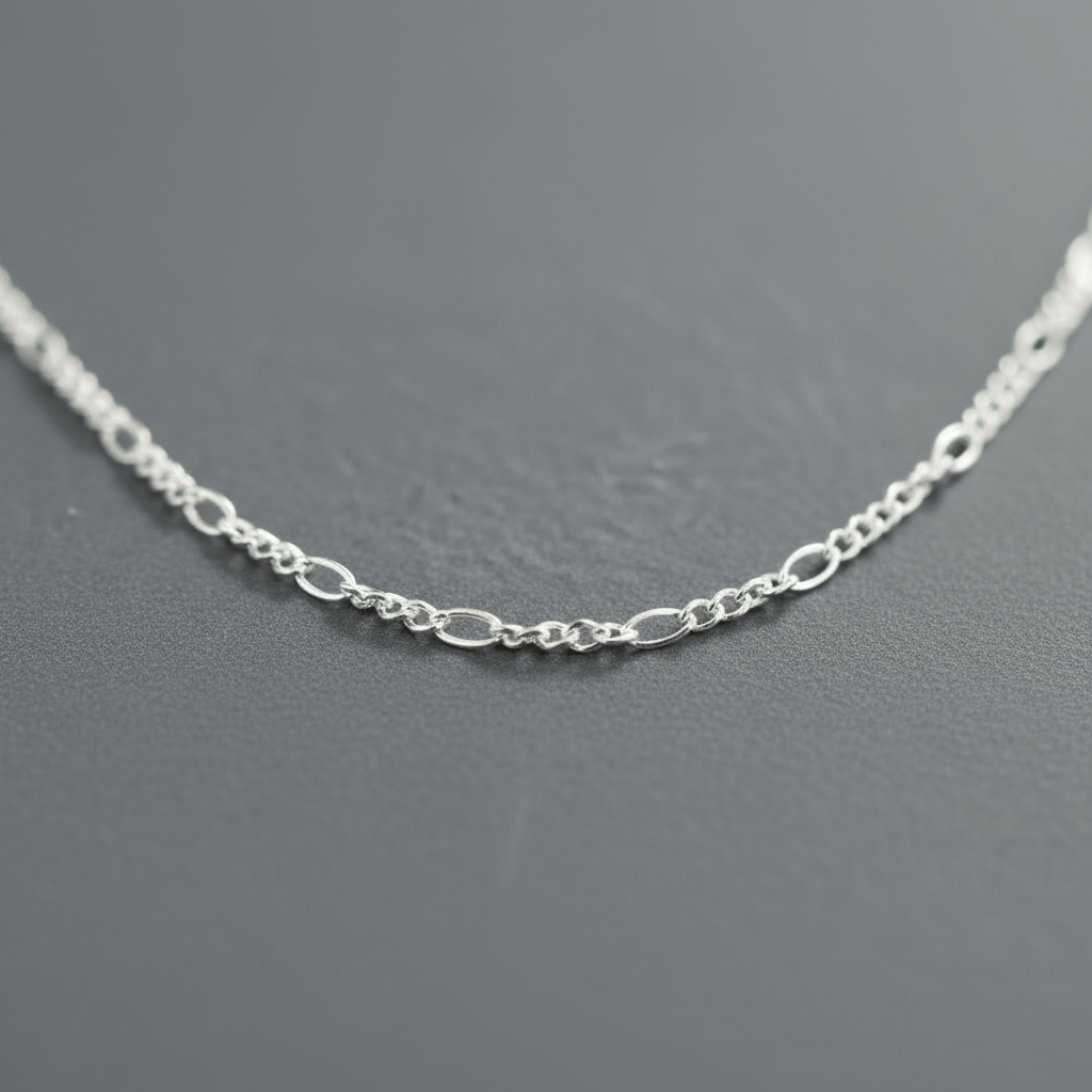 VALTARIS Thin Sterling Silver Figaro Necklace  – 2mm