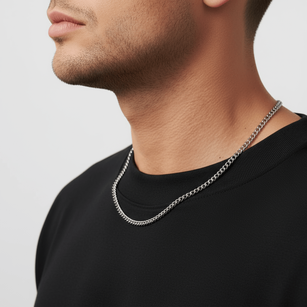 VORION Sterling Silver Light Cuban Necklace - 3.5mm