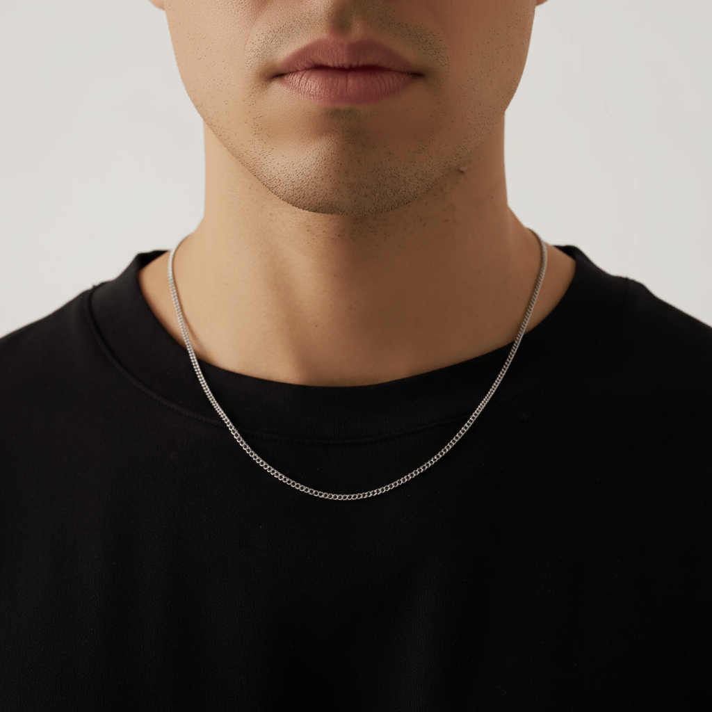 VORION Sterling Silver Light Cuban Necklace - 2mm