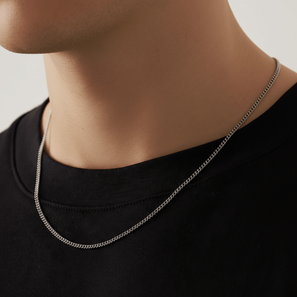 VORION Sterling Silver Light Cuban Necklace - 2mm