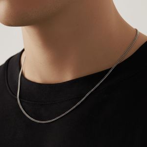 VORION Sterling Silver Light Cuban Necklace - 2mm