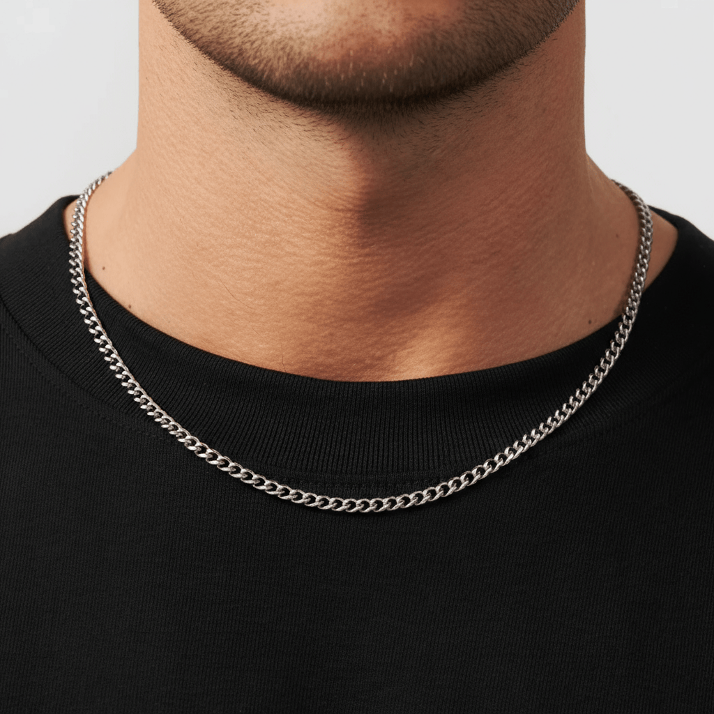 VORION Sterling Silver Light Cuban Necklace - 3.5mm