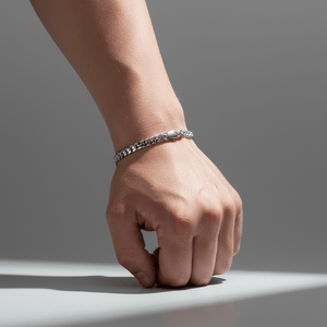 VORION Bracciale cubano leggero in argento sterling - 2,5mm