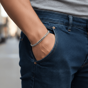 VORION Bracciale cubano leggero in argento sterling - 2,5mm