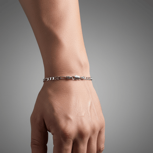 VALTARIS Bracciale Figaro sottile in argento sterling – 3mm