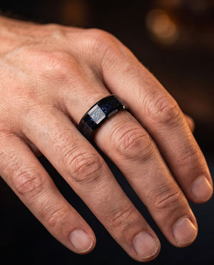 Celtic Dream - Black & Midnight ring onhand