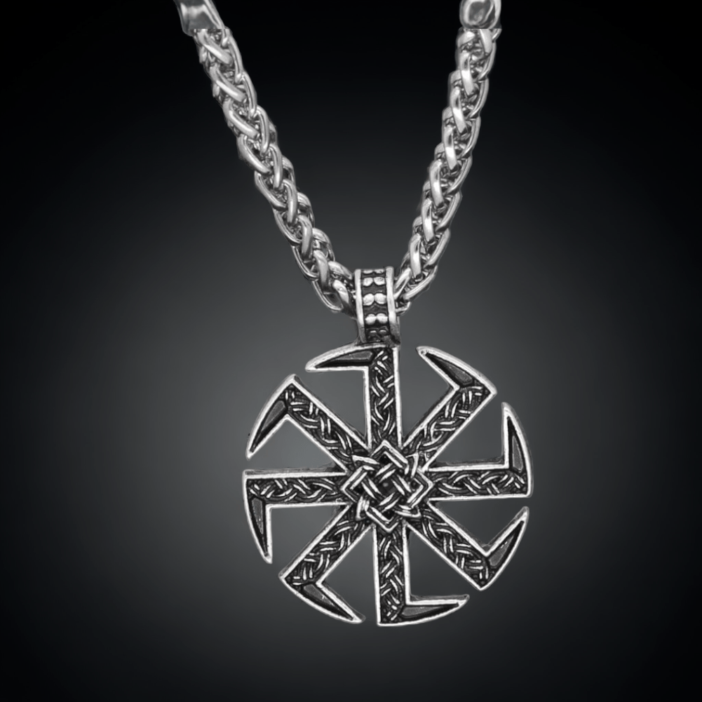 Stainless Steel Kolovrot Symbol of Sun Necklace