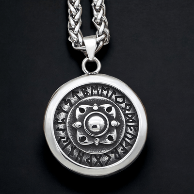 Stainless Steel Norse Mythology Viking Rune Necklace