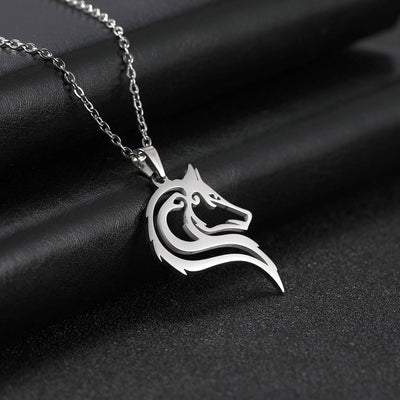 Celtic Wolf Stainless Steel Necklace