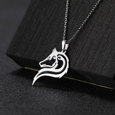 Celtic Wolf Stainless Steel Necklace
