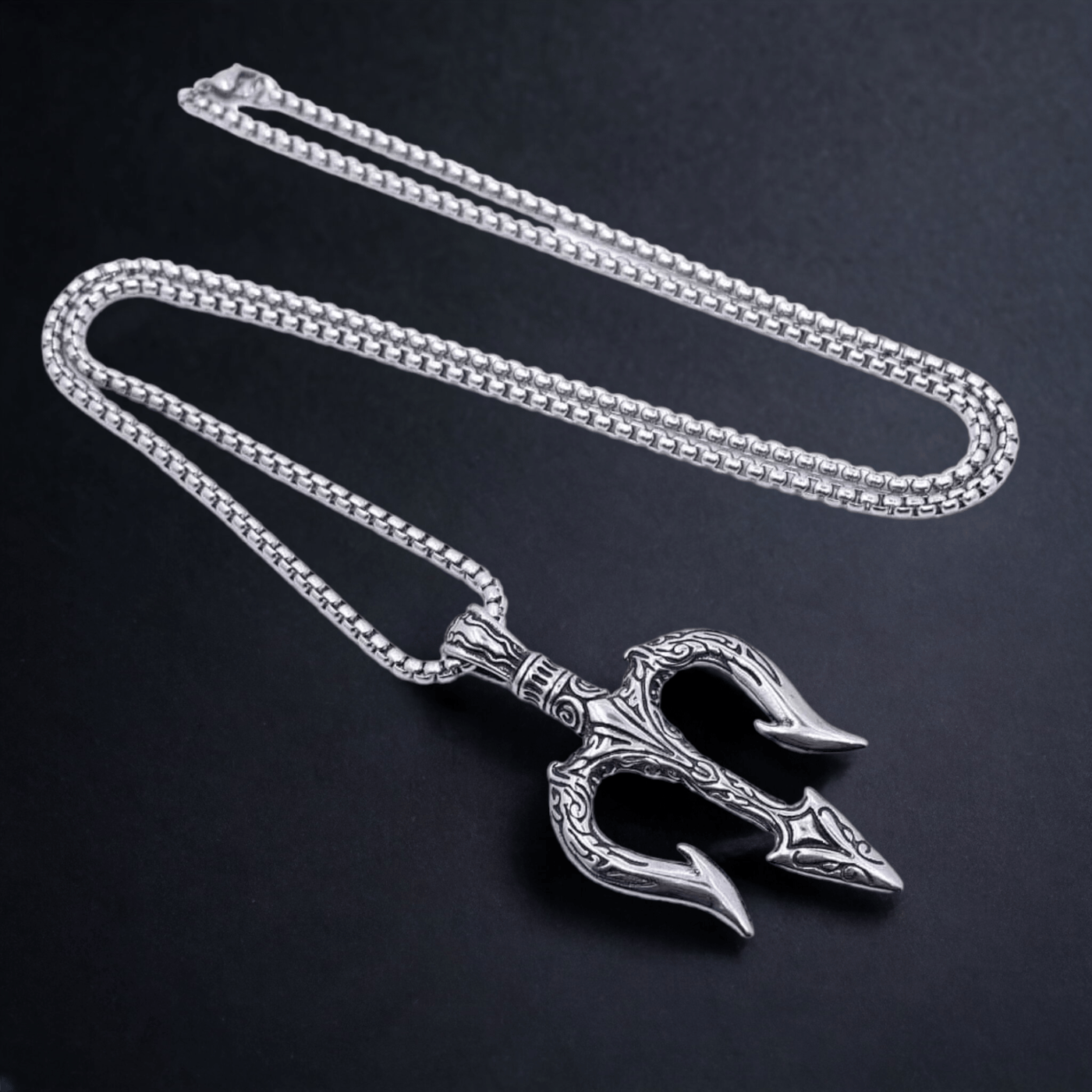 Neptune Trident Titanium Steel Necklace