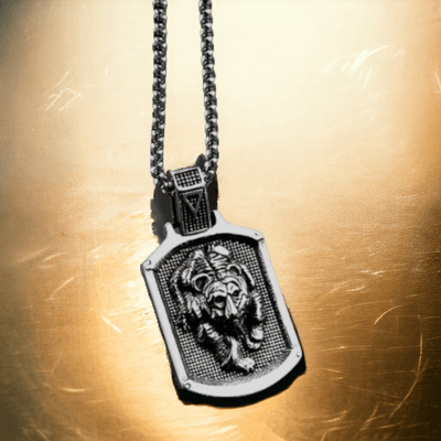 Stainless steel Slavic Bear Necklace